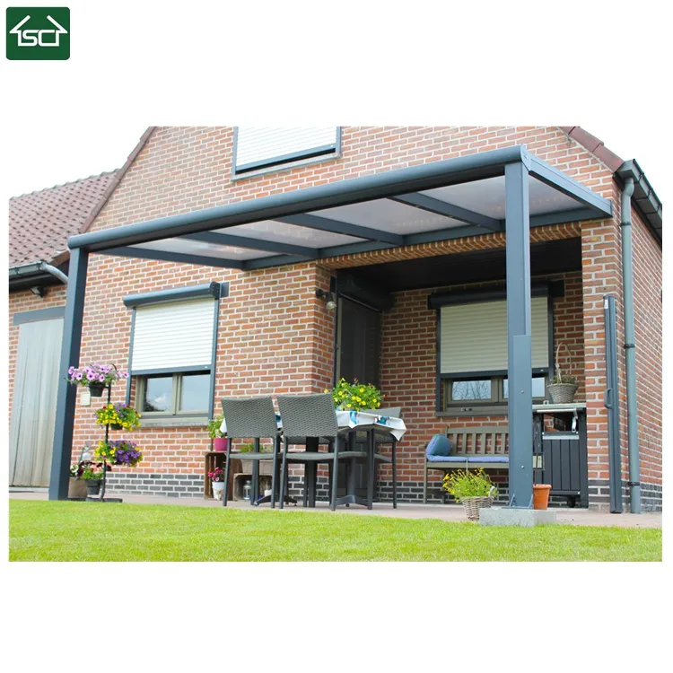 An der Wand montierte Solar-Pergola 3x4