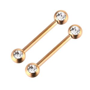 <span class=keywords><strong>Double</strong></span> <span class=keywords><strong>Piercing</strong></span> chirurgical pour mamelon, 2 pièces de bijoux en acier CZ, cloche droite - Product Image 6