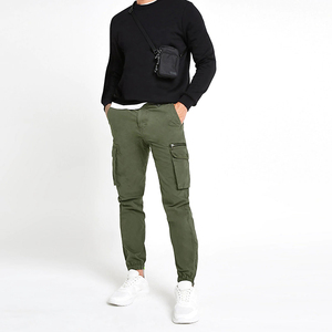 <span class=keywords><strong>Pantaloni</strong></span> da Jogger da <span class=keywords><strong>uomo</strong></span> in cotone 100% <span class=keywords><strong>Slim</strong></span> Fit <span class=keywords><strong>pantaloni</strong></span> <span class=keywords><strong>con</strong></span> tasche Cargo kaki - Product Image 2