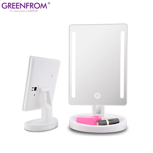 De plástico LED de escritorio sensor táctil maquillaje 20x <span class=keywords><strong>espejo</strong></span> de aumento <span class=keywords><strong>con</strong></span> <span class=keywords><strong>luz</strong></span> - Product Image 1