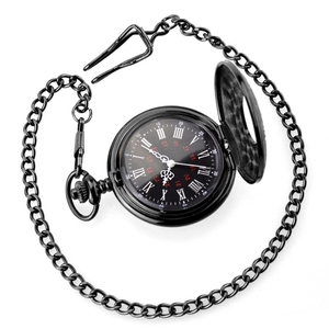 Homme montre de poche Vintage chiffres romains montre à Quartz <span class=keywords><strong>horloge</strong></span> avec chaîne Antique bijoux pendentif collier cadeaux pour le père 1896 - Product Image 4
