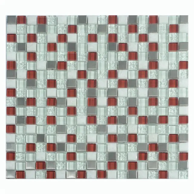 Rouge couleur mixte mosaïque carrelage mural/30x30 2019 nouvelle cuisine mur carreaux de cristal mosaïque