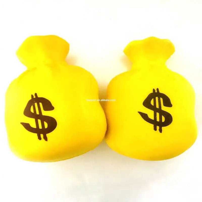 Nuovo design stampa personalizzata promozionale PU dollar money bags palla antistress decorazioni per giocattoli a lenta crescita