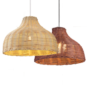 Moderne decoratie E27 handgemaakte weven rotan ambachtelijke tuin opknoping ontwerp vietnam led bamboe hanglamp