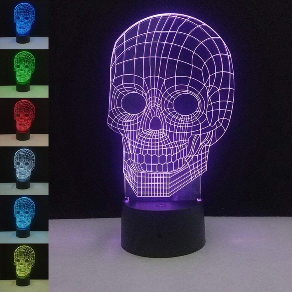 Variable LED Lampe de Table 3D Illusion Lumière Interrupteur Tactile Télécommande 7 Couleurs De Lumière
