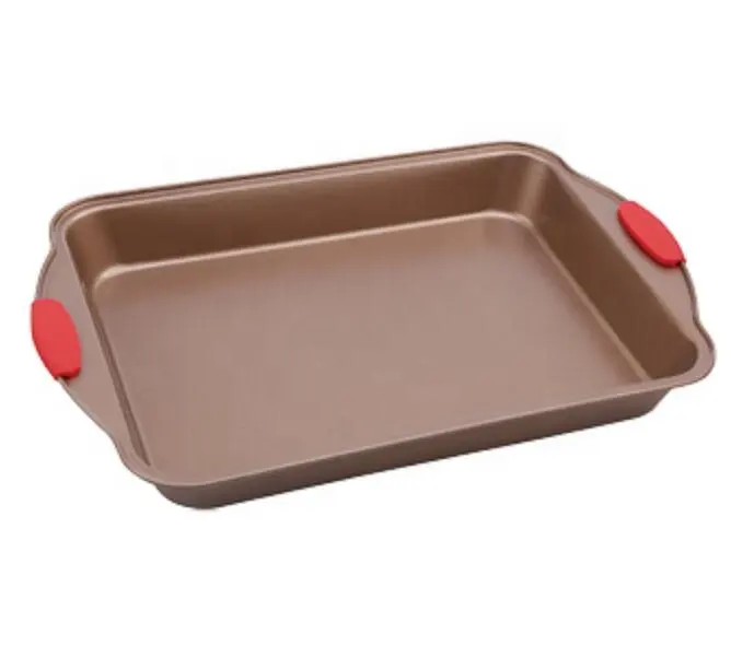 K-427-SH-RG Copper Roaster Tray with Silicone Handles bakeware
