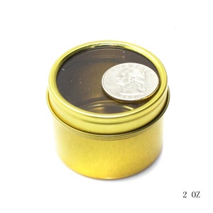2 Oz Vàng Nhỏ Sâu Tròn Rõ Ràng Cửa Sổ Hộp Thiếc Cho Gia Vị, Kẹo Ủng Hộ, Mints, Balms, Nến, Quà Tặng, Lưu Trữ - Product Image 6