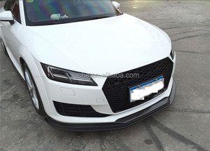 Becquet de lèvre de pare-chocs avant en fibre de carbone/FRP pour Audi TT TTS <span class=keywords><strong>TTRS</strong></span> 2013-2016 BT Style Head Chin Guard Molding Bumper Decoration - Product Image 5