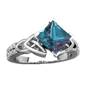 Personalizado misterioso Arco Iris colorido cuadrado Swarovskis anillo de cristal