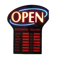 Hoge Kwaliteit Materiaal Business Tijd Display Led Open Teken Neon Billboard