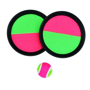 Wholesale paddle ball catch sticky ball toy wooden outdoor skittles throwing games toss and catch ball