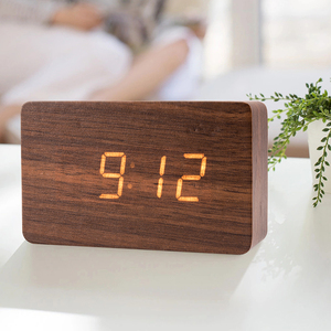Thời Trang Trong Nhà Độ Ẩm Không Dây Màn Hình Máy Tính Để Bàn Đồng Hồ Kỹ Thuật Số Gỗ Tự Nhiên Đồng Hồ Báo Thức Trên Bàn - Product Image 2