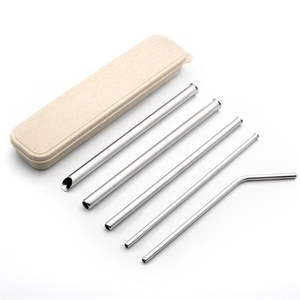 Ensemble de pailles réutilisables en acier inoxydable de qualité alimentaire, pour smoothie, à boire, en métal, <span class=keywords><strong>prix</strong></span> d'usine, 304 - Product Image 5