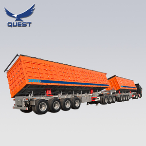 Venta caliente de transporte de carbón <span class=keywords><strong>tren</strong></span> <span class=keywords><strong>B</strong></span> Interlink remolque Dumper remolques hidráulico del remolque del camión de Mongolia - Product Image 1