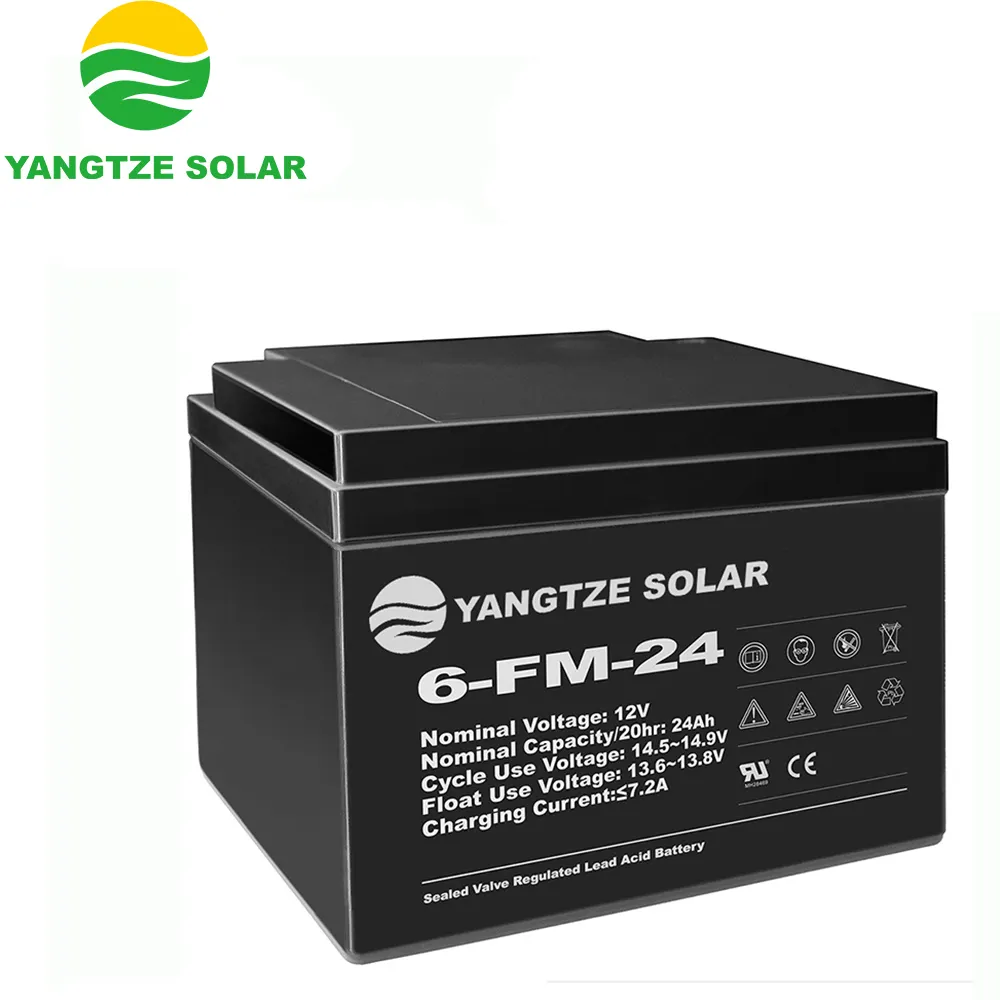 Kostenloser versand Hohe kapazität tiefe zyklus Yangtze solar 24ah 12 v 6 dzm 24 elektrische fahrrad batterie