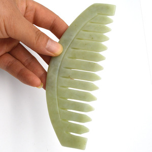 Peine Gua Sha de Jade Xiuyan 2025, Masajeador de Cuero Cabelludo, Raspado Efectivo para el Crecimiento del Cabello, Relajación, Herramienta Antiestrés - Product Image 4