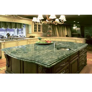 高品质孔雀绿色大理石板，用于厨房台面绿色大理石