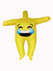 Carino sorriso faccia piangere Costume da mascotte per adulti Halloween carnevale di natale gonfiabile divertente emozione aria soffiata stile <span class=keywords><strong>persone</strong></span> - Product Image 3
