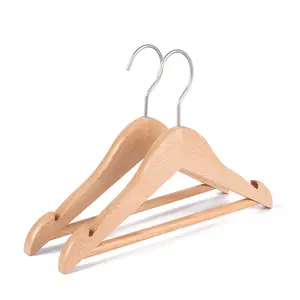 Factory - supplied 30cm Length kids Natural wooden clothes hanger