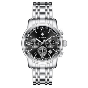 Reloj de Pulsera para Hombre WWOOR 8864, Nuevo, al por Mayor, de Acero Inoxidable, Cuarzo Analógico, con Calendario y Cronógrafo - Product Image 2