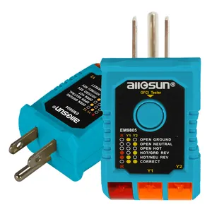 Allosun EM9805 AARDLEKSCHAKELAAR Socket Tester Huishoudelijke Elektrische Veiligheid Kit AARDLEKSCHAKELAAR TESTER outlet tester