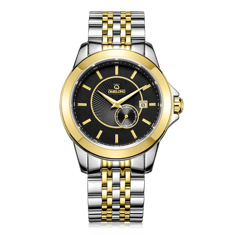 Topkwaliteit Luxe Heren Quartz Horloge Zakelijke Stijl Gouden Automatisch Met Miyota Beweging Digitale Wijzerplaat Display Fabriek Groothandel