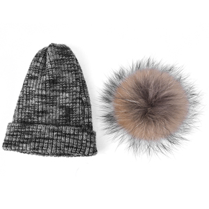 Professionnel personnalisé logo femmes boule de fourrure en tricot chaud et confortable hiver tricoté chapeau <span class=keywords><strong>beanie</strong></span> - Product Image 4