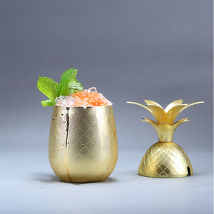 Vino cóctel Copa forma de piña mula de Moscú taza de cobre con tapa de paja - Product Image 4