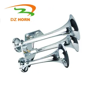 Taizhou DZ 12v 152db 3 pipe universal chrome finish Electric Air Horn train horn for trucks