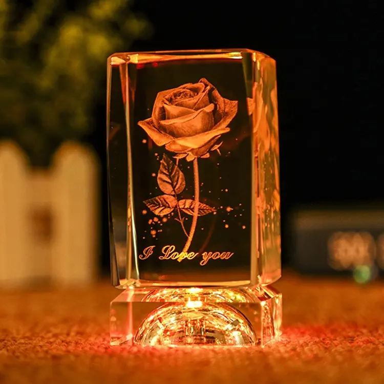 Crystown KOSTENLOSE MUSTER K9 Glas würfel LED-Basis Hochzeits geschenk Gravur block 3D Laser Kristall Papier gewicht K9 Würfel Kristall rohling