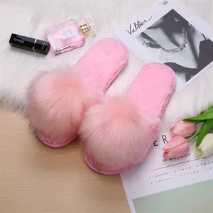 Soft Design Winter Indoor Slippers Cute pink Plush Slippers Custom Made Roomshoes
