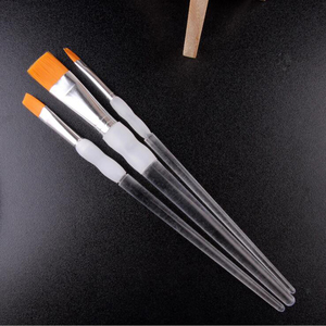 Usine chinoise en gros <span class=keywords><strong>aquarelle</strong></span> peinture <span class=keywords><strong>pinceau</strong></span> en plastique organique poignée transparente en Nylon cheveux huile peinture pinceaux d'art - Product Image 3