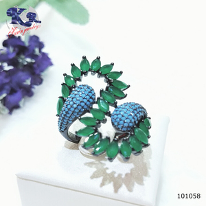 태국 녹색 돌 925 사용자 정의 반지 디스플레이 보석 도매 - Product Image 2