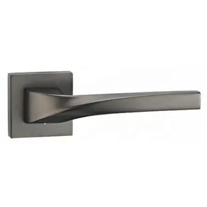 New modern exquisite room style  Mat Titanium Black  zinc alloy Door Handle Door lever handle on rosette