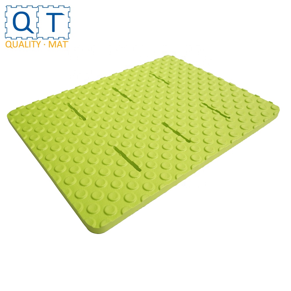 QT MAT 60cm x 45cm Green Color Waterproof EVA Foam Anti-slip Traction Shower Bathroom Non-slip Flooring Hotel Bath Tub Mat
