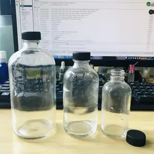 4Oz 8Oz 16Oz 1l Empty โปร่งใสแก้วบอสตันขวดเครื่องสำอางขวดน้ำมันสกรู Cap - Product Image 1