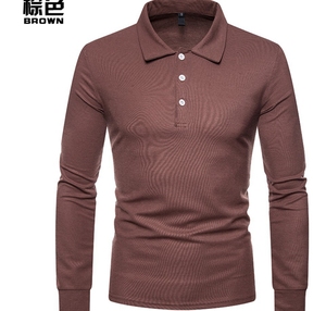Los nuevos hombres de casual camisas de golf dri fit color sólido largo de manga larga de gran tamaño llano camisa <span class=keywords><strong>polo</strong></span> - Product Image 4