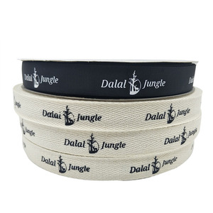 <span class=keywords><strong>Ruban</strong></span> de <span class=keywords><strong>coton</strong></span> à chevrons <span class=keywords><strong>sergé</strong></span> imprimé personnalisé de couleur naturelle de 2cm en gros avec logo - Product Image 5