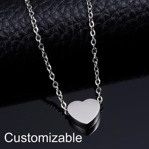 Oro argento acciaio inossidabile personalizzato iniziale <span class=keywords><strong>scritta</strong></span> Laser <span class=keywords><strong>nome</strong></span> sposa piccolo cuore ciondolo <span class=keywords><strong>collana</strong></span> per le donne - Product Image 5