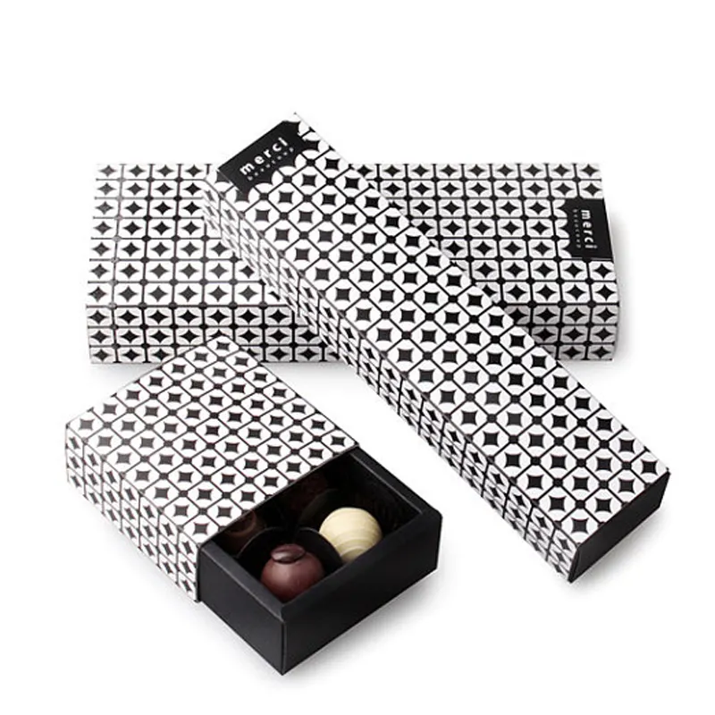 4 / 6 / 12 pcs Foldable New Design Sliding Chocolate Box For Best Boxed Chocolates