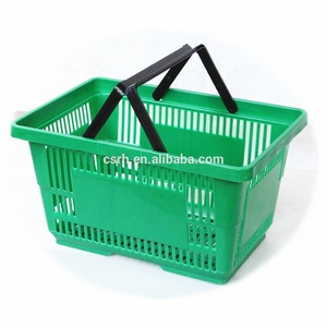 RH-BPH28-4 480*325*270mm 28L Double Strong Black Handles Supermarket <strong>Plastic</strong> <strong>Basket</strong> - Product Image 4
