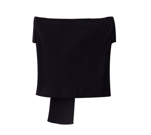 Maglione Sexy con spalle scoperte alla moda coreana maglieria 12GG con Logo frontale per la stagione estiva piccola MOQ Ropa De Mujer - Product Image 6