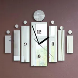 Horloge murale miroir attrayante horloge murale décorative pour la maison bricolage créatif