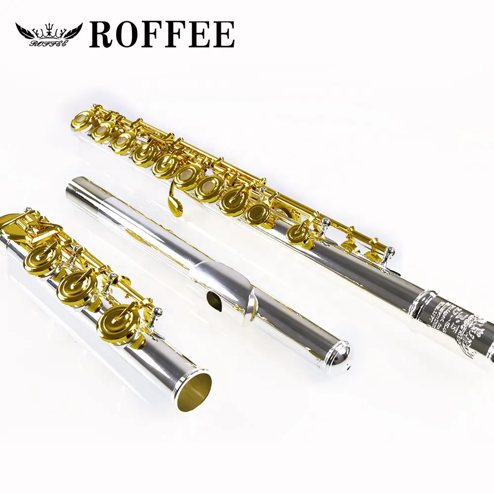 ROFFEE SL6 Cupronickel тело 17 открытые отверстия встроенный никель Серебряный мундштук позолоченные Ключи Посеребренная канавка