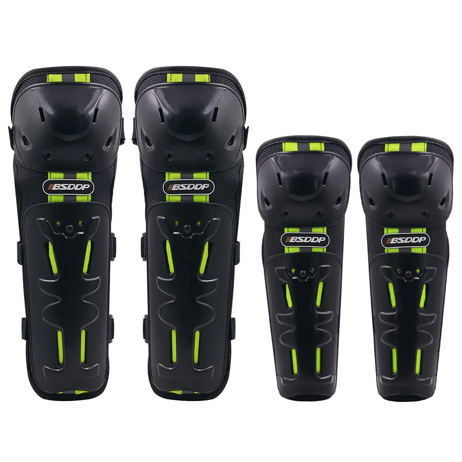 Ginocchiera regolabile/parastinchi e protezioni per gomiti protezioni per ginocchia e gomiti per moto con striscia riflettente