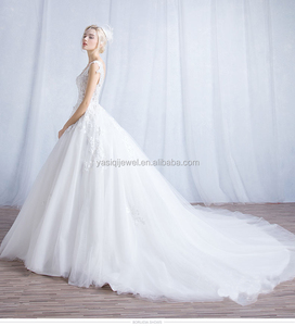 En gros la main perles robe de bal dos nu robe de mariée - Product Image 2
