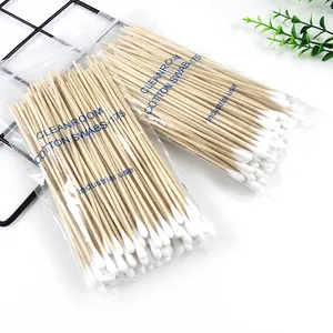 100pcs Wooden Applicator Single Tip Cotton Swabs 6 Inch Disposable Buds
