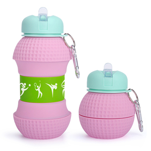 Portátil en relieve de silicona de grado médico Rosa botella de agua - Product Image 1