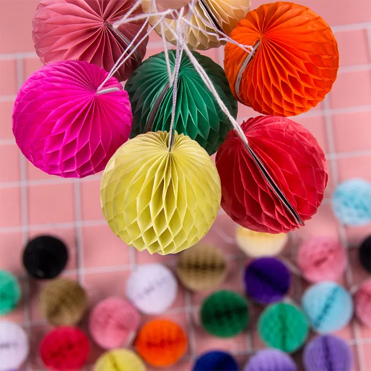 Decoración de panal para el Día de San Valentín, Mini bolas de panal de papel tisú súper bonitas, suministros para fiesta de boda, decoraciones