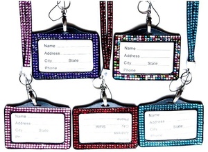 Bán buôn 100 cái Thẻ ID Người Giữ Huy Hiệu Dây Buộc Với Bling Pha Lê Rhinestone Dây Đeo Cổ Dây Buộc - Product Image 4